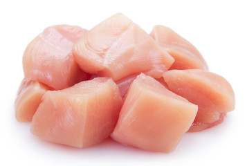Raw chicken fillet on white background