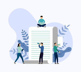 Online survey report, questionnaire, business concept vector illustration