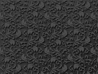 Metallic textura ornate floral retro