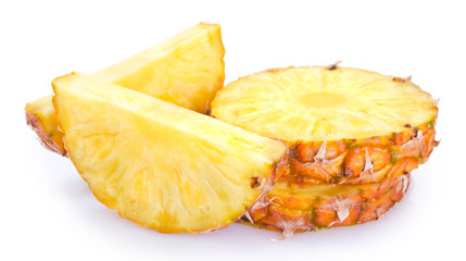 Fresh pineapple on white background