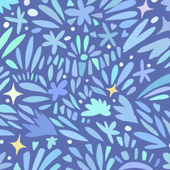 Square pattern in blue shades. Banner background. Organic textile. Doodle Sketch style vector collection. Beauty concept.