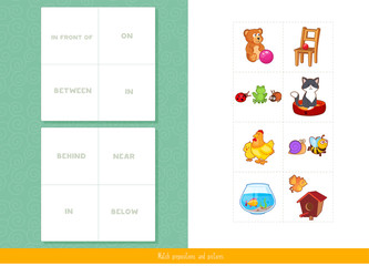 Match prepositions with pictures