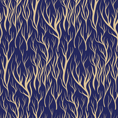 Seamless abstract trees vector pattern. Vintage fashion style