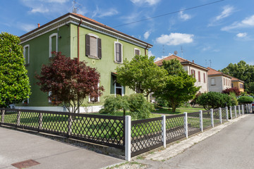 Glimpse of the working village of Crespi d'Adda