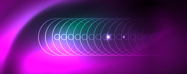 Shiny glowing design background, neon style lines, technology concept, vector