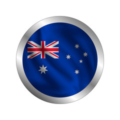Waving Australian flag, the flag of Australia, vector illustration