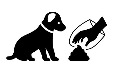 Clean after your dog vector icon
