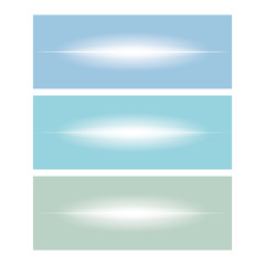 Set of soft neon flashe lines and lights on a gently blue