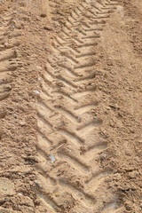wheels tracks on the soil