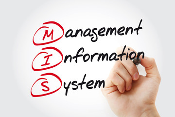 Hand writing Management Information System with marker, concept background © dizain