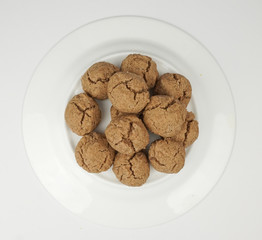 Isolated homemade cinnamon cookies on white background