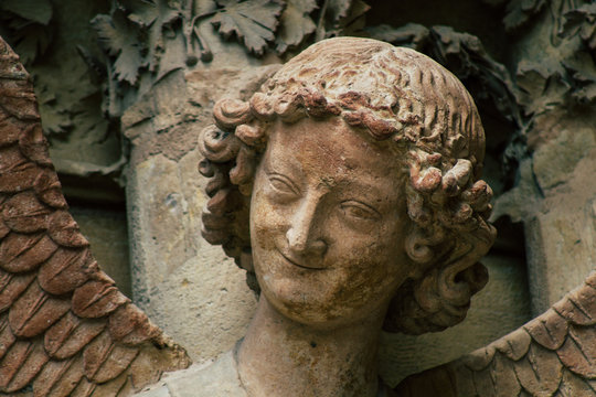 Facade Of The Cathedral Notre Dame De Reims In France