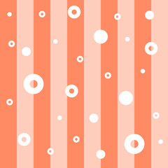 Endless background with circles. Cute romantic orange vector background. Decor for children's birthday, girls party, gift wrapping