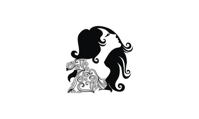silhouette of a girl logo