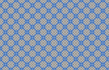 Blue Circles Multiple X Abstract Design Pattern