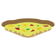 Isolated slice of pizza on a white background - Vector