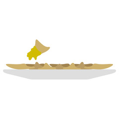 Fototapeta premium Isolated bowl with raviolis on a white background - Vector