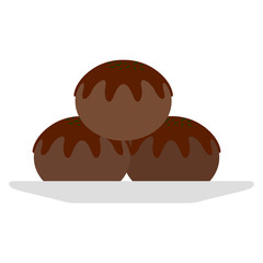 Isolated pile of takoyakis on a white background -Vector