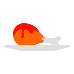 Isolated chicken with barbecue sauce - Vector image
