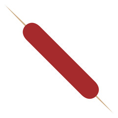 Isolated simple brochette with a sausage - Vector