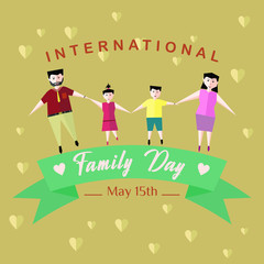 International Family Day with cartoon Vector 