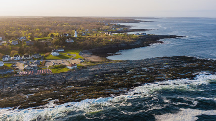 Fototapeta na wymiar Maine New England Coastline with Lighthouses