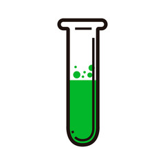 Isolated test tube with green liquid - Vector