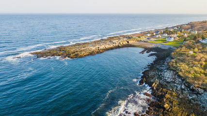 Maine New England Coastline with Lighthouses