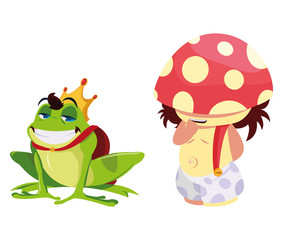toad prince and fungu elf fairytale character
