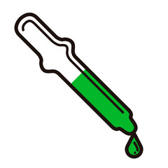 ISolated dropper with a green liquid - Vector