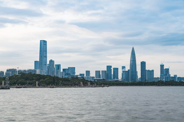 Fototapeta na wymiar Scenery of Chunrun China Resources Building, Shenzhen Bay, Guangdong Province, China