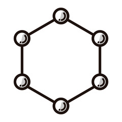 Isolated model of a molecular structure - Vector