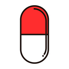 Isolated pill icon on a withe background - Vector