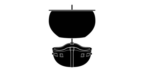 Isolated front view of a pirate ship icon - Vector