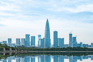 Fototapeta premium Scenery of Chunrun China Resources Building, Shenzhen Bay, Guangdong Province, China