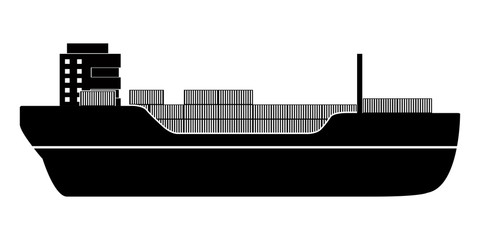 Isolated side view of a cargo ship icon - Vector