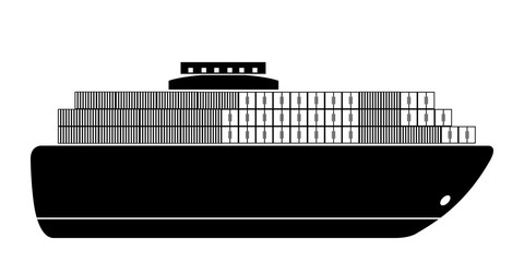 Isolated side view of a cargo ship icon - Vector