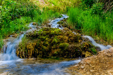 River descending on a rock