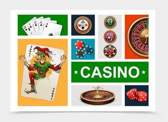 Realistic Casino Elements Collection