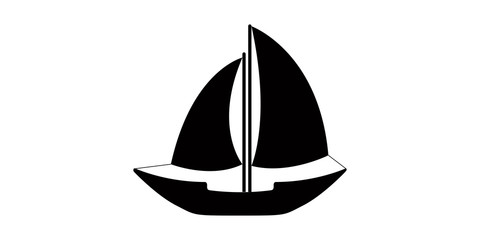 Isolated side view of a sailboat icon - Vector