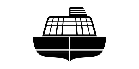 Isolated front view of a cruise ship icon - Vector