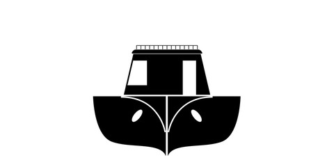 Isolated front view of a fishing boat icon - Vector