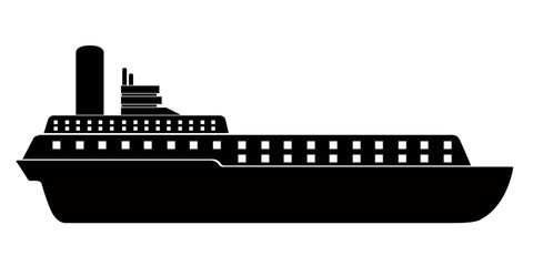 Isolated side view of a cruise ship icon - Vector