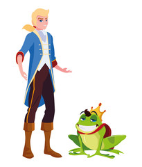 Obraz premium prince charming and toad of tales characters