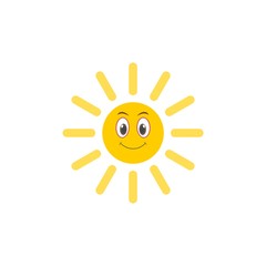 Cute smiling cartoon character of Sun