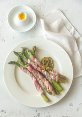 Bacon wrapped asparagus dippers