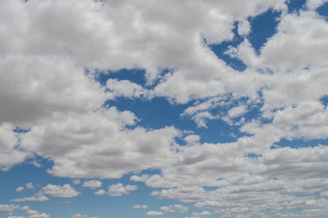 background with sky with cumulus clouds seen from Spain