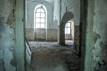 Obraz premium The restoration and repairs of the interior of the old house´s interior after the floods. 