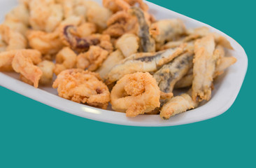 Fry-up seafood plate
