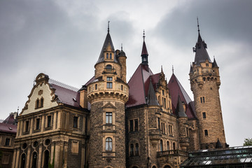 Naklejka na ściany i meble Moszna Castle located in a Moszna village, Upper Silesia, Poland